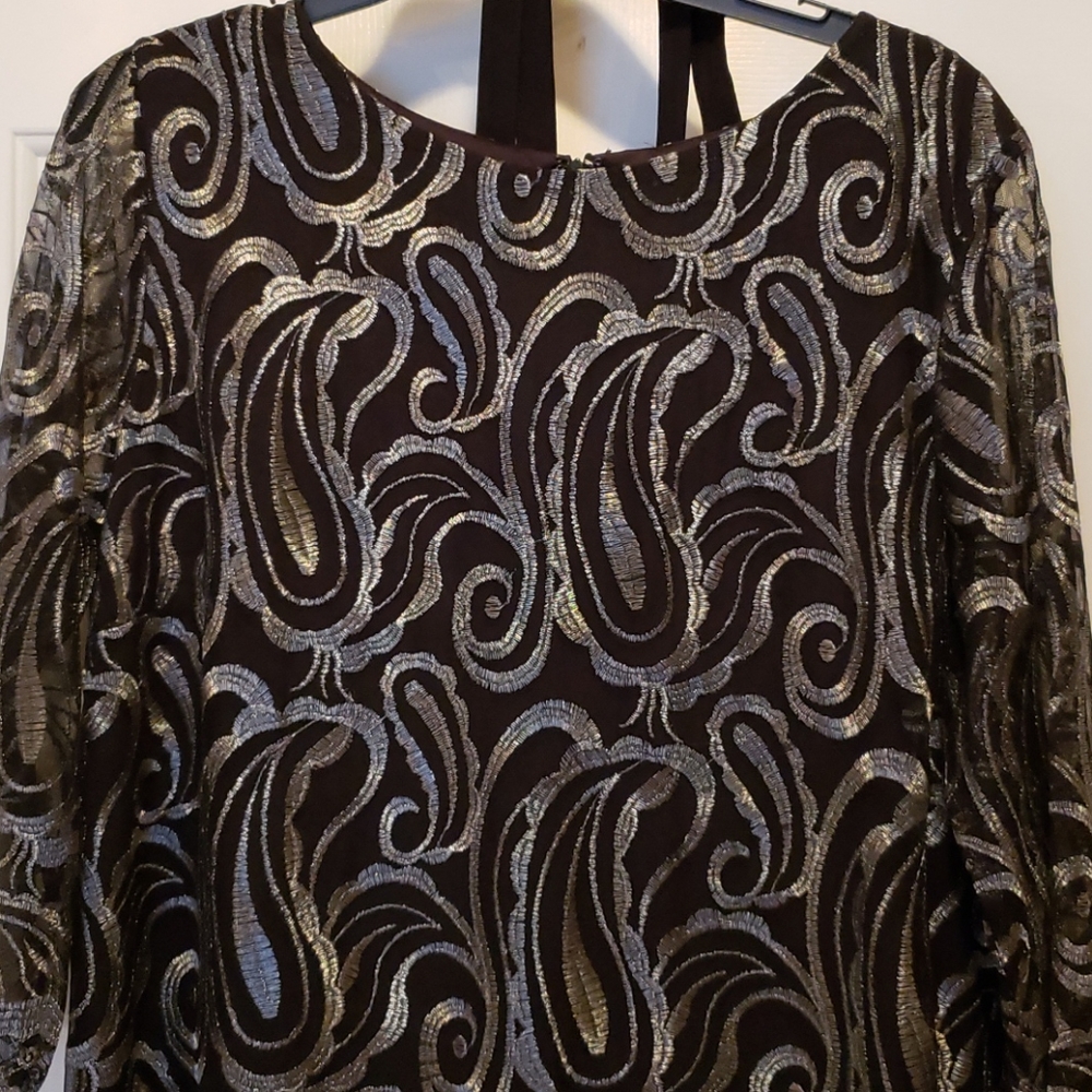 Black and shimmering silver cocktail dress size 16